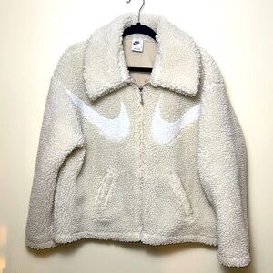 Nike Women's Off-White Teddy Oversized Jacket